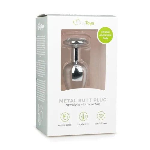 MetalButtPlugNo.1Silver/Clear