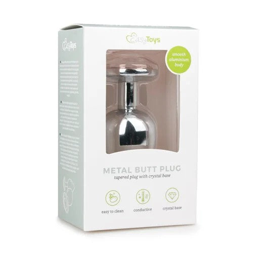 MetalButtPlugNo.6Silver/Clear