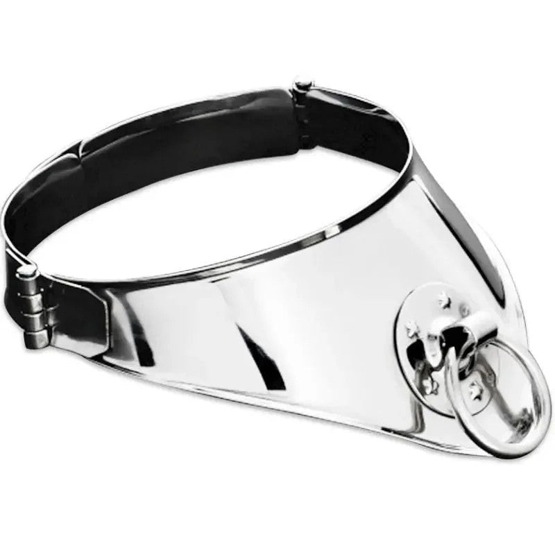 METALHARD–FESTHALTUNGSHALSBANDMITRINGUNDVORHNGESCHLOSS12,5CM