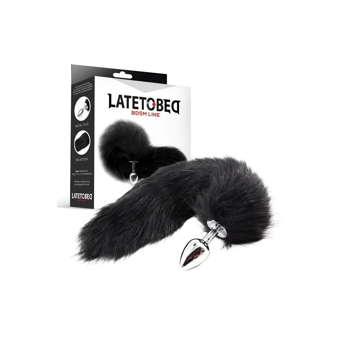 METALL-ANALPLUGFOXYTAILVELVETTOUCH40CMSCHWARZVONLATETOBEDBDSMLINE