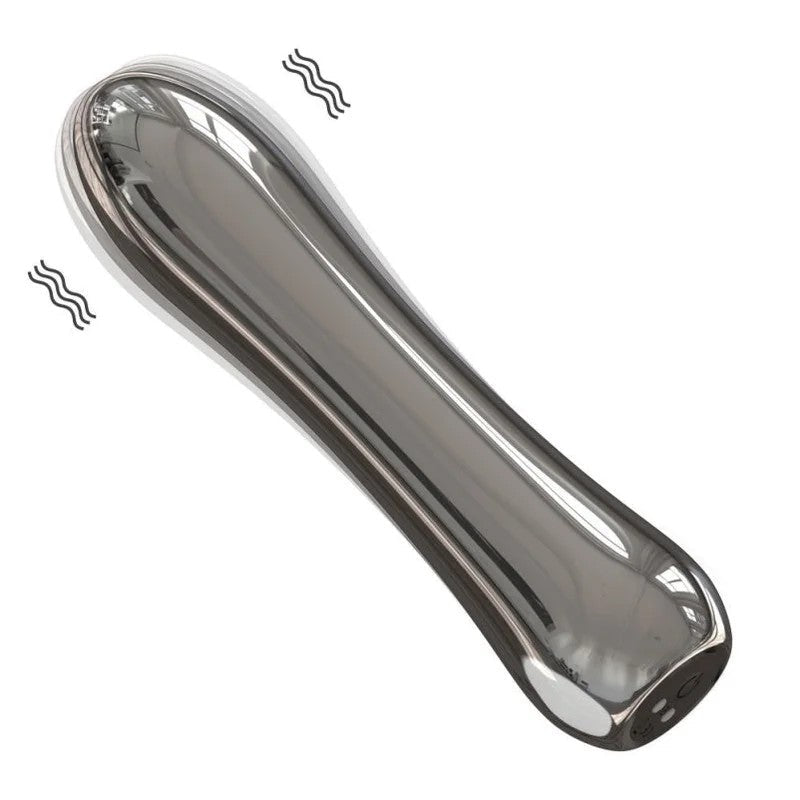 Metall-ButtplugmitvibrierendemZauberstab–Anal-MasturbationsspielzeugfürFrauen