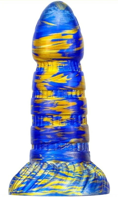 MetallicAnalDildoTorffGoldBlau16cm