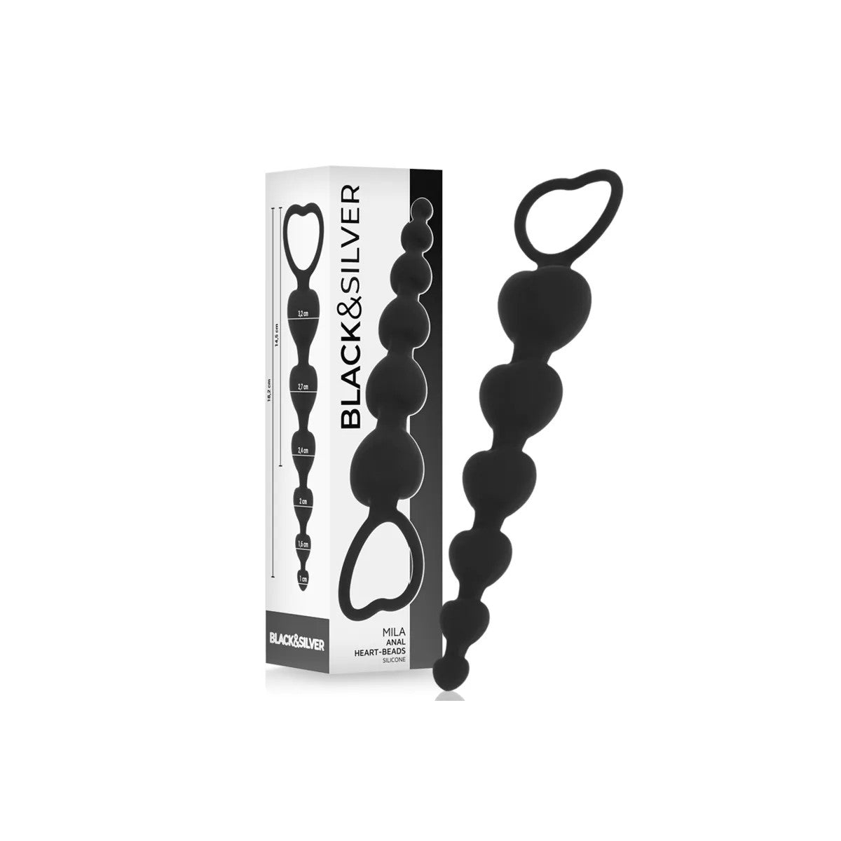 MILAANAL-HERZKETTE18CMVONBLACK&SILVER