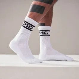 MisterBCrewSocksPig2-PackWhite