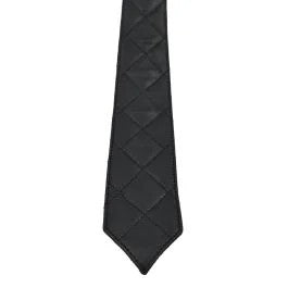 MisterBLeatherPaddedTieBlack–BlackStitching
