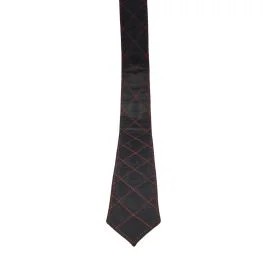 MisterBLeatherPaddedTieBlack–RedStitching