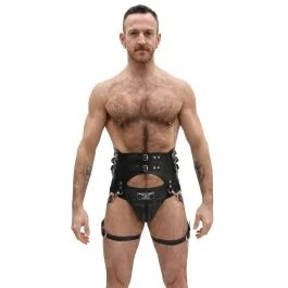 MisterBServeLeatherGarterBeltBlack