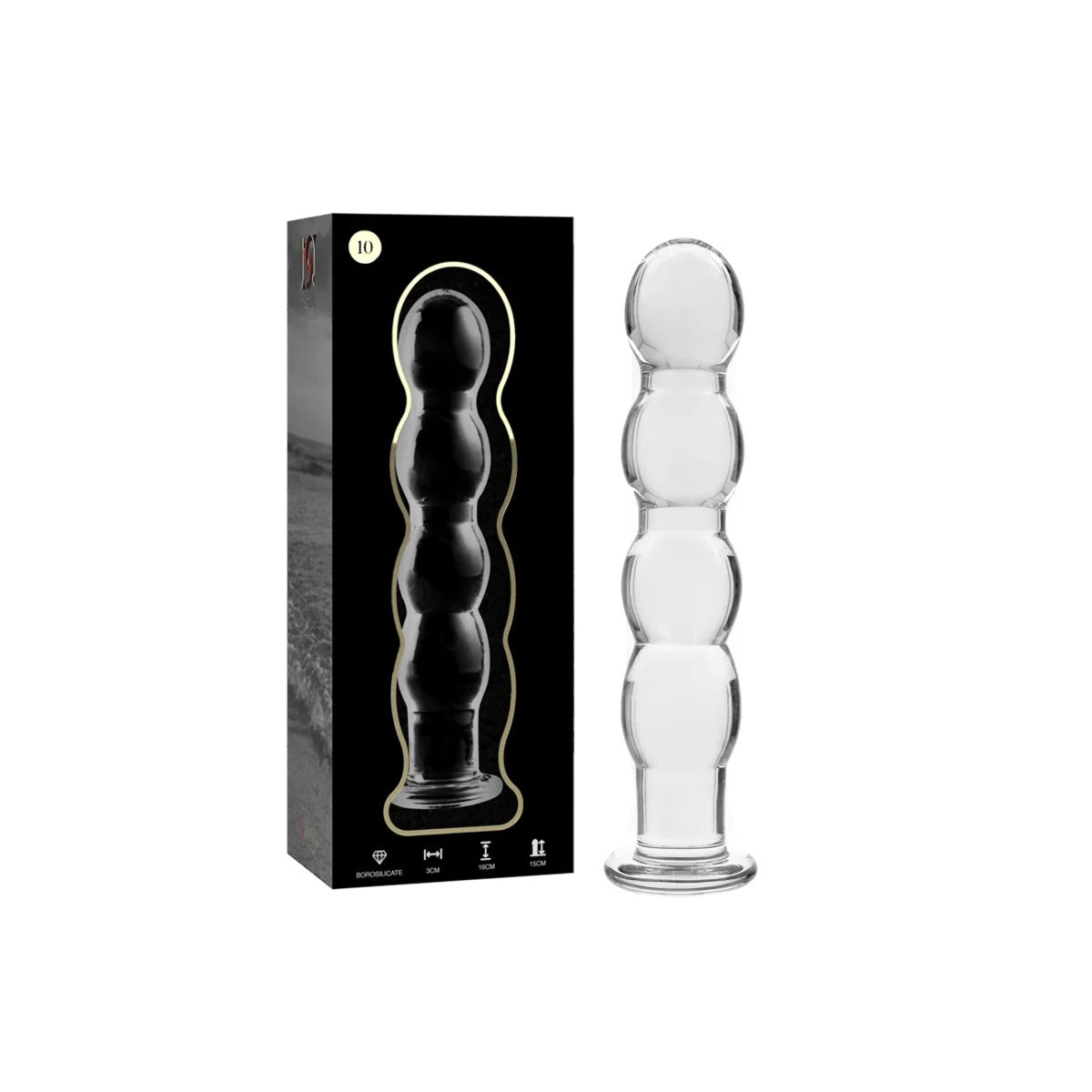 MODELL10DILDOBOROSILIKATGLASKLAR16.5CM-O-3.5CMVONNEBULASERIESBYIBIZA