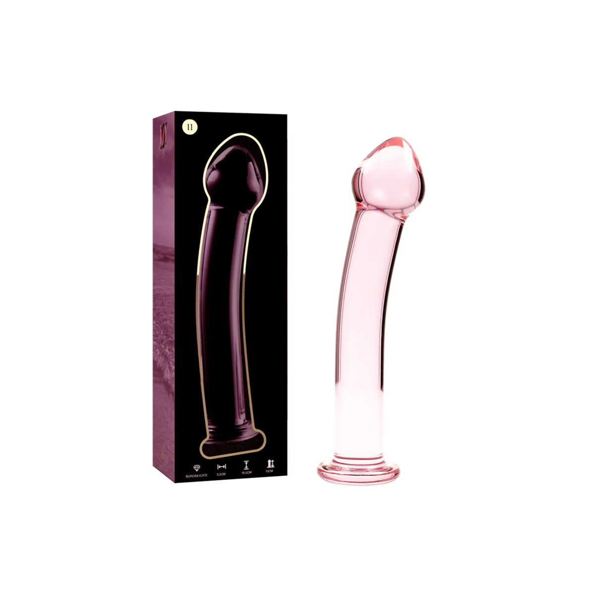 MODELL11DILDOBOROSILIKATGLASROSA16CM-O-3CMVONNEBULASERIESBYIBIZA