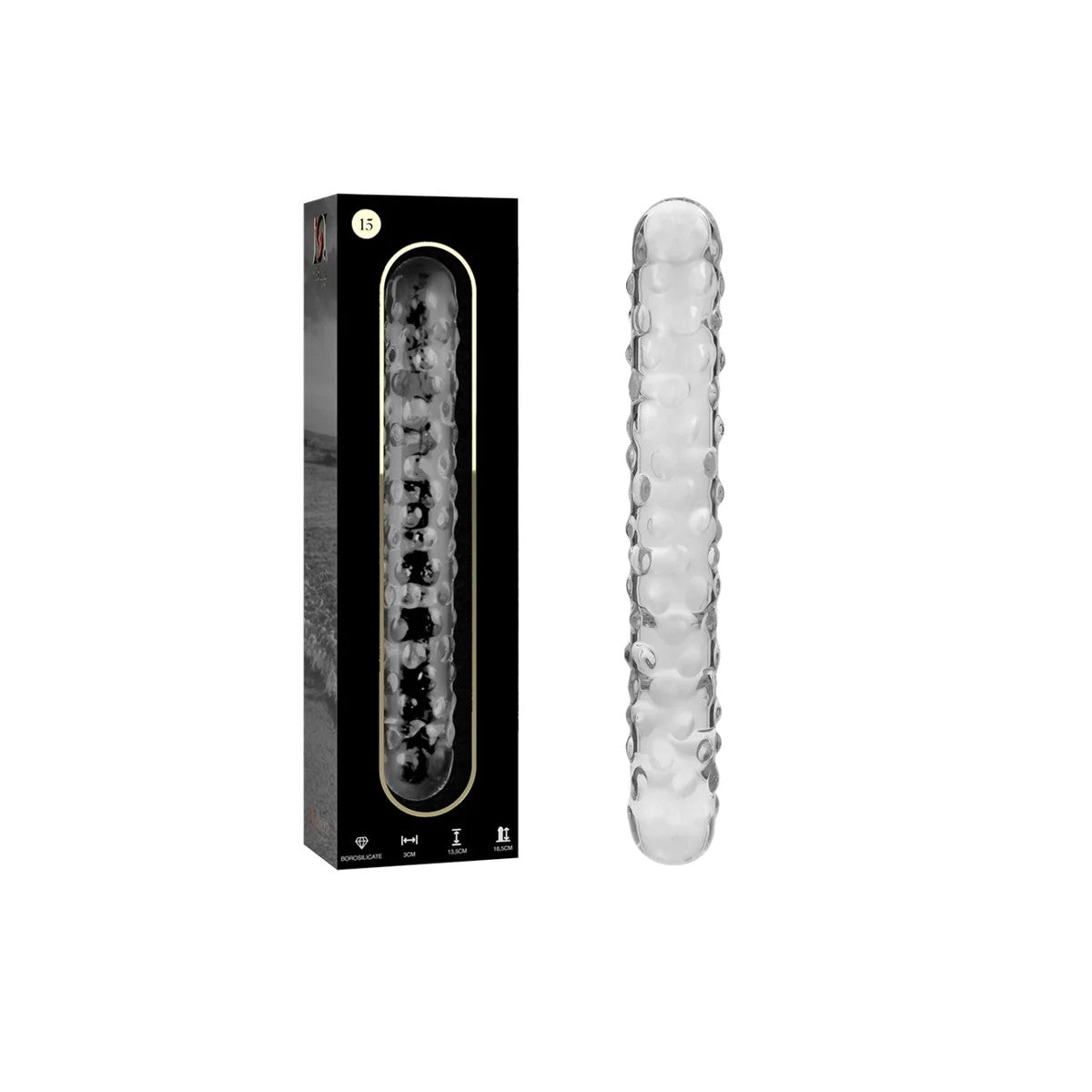 MODELL15DILDOBOROSILIKATGLASKLAR18.5CM-O-3CMVONNEBULASERIESBYIBIZA