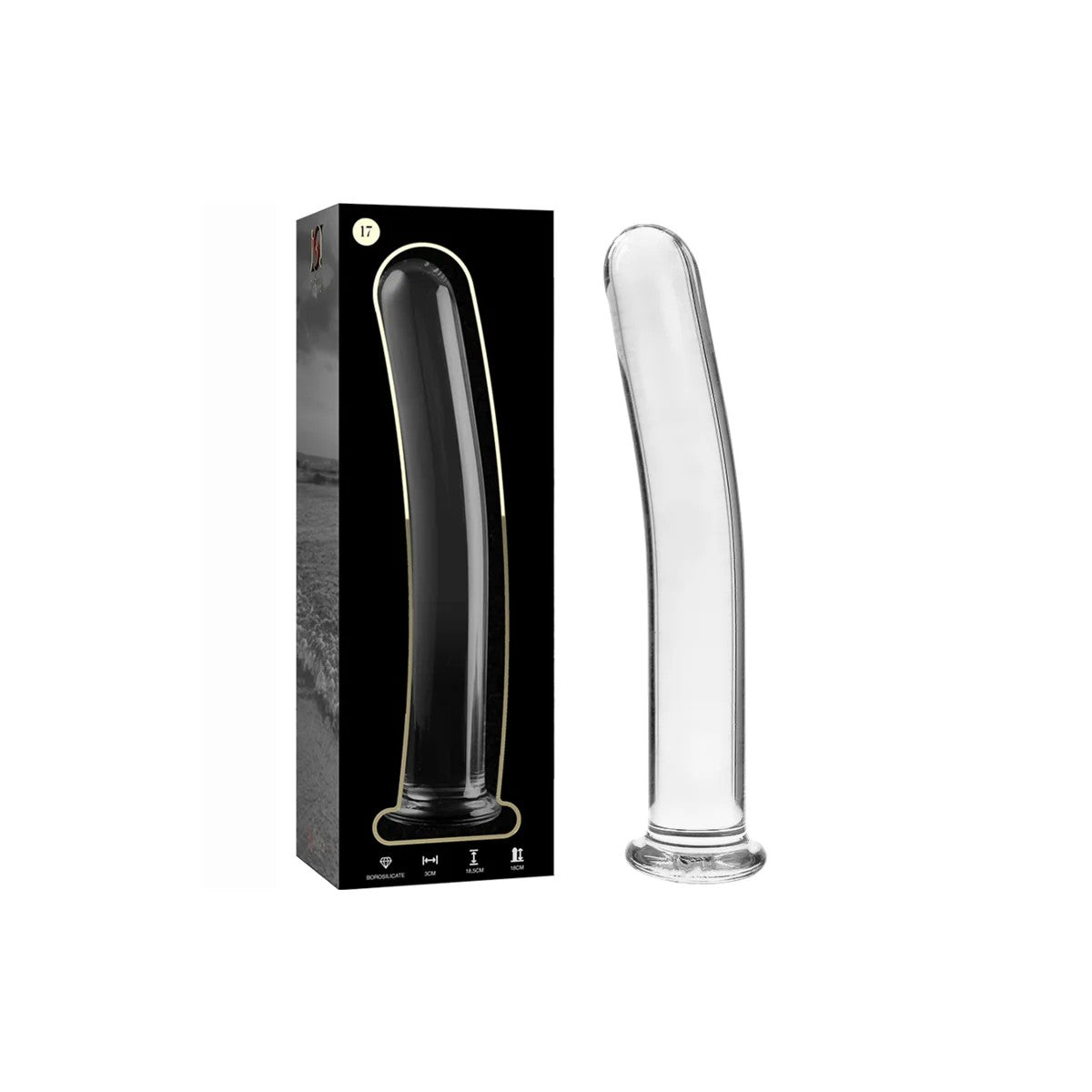MODELL17DILDOBOROSILIKATGLASKLAR18.5CM-O-3CMVONNEBULASERIESBYIBIZA