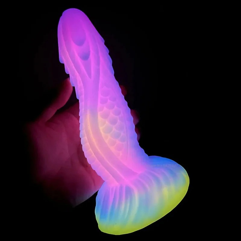Monster-Tier-Dildo-Buttplug–leuchtendeSchlangen-Dildos,großesSaugnapf-Analspielzeug
