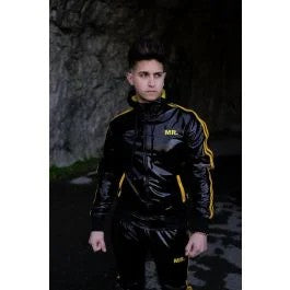 MrRiegillioPVCTracksuitJacket–YellowStripes