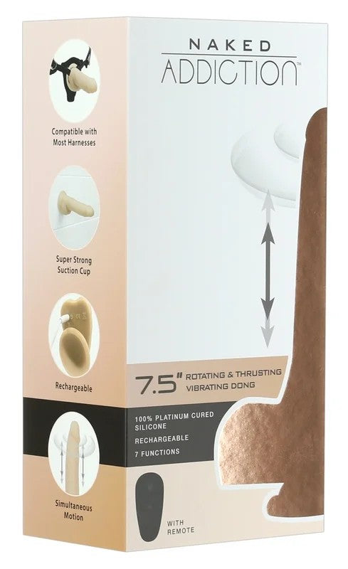 Naturvibrator„7,5″Rotating&ThrustingVibratingDong“mit7dynamischenFunktionsmodiperkabelloserFernbedienung