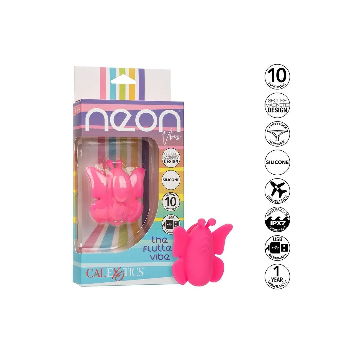 NEONVIBESDERFLUTTERVIBESTIMULATOR10VIBRATIONENROSAVONCALEXOTICS