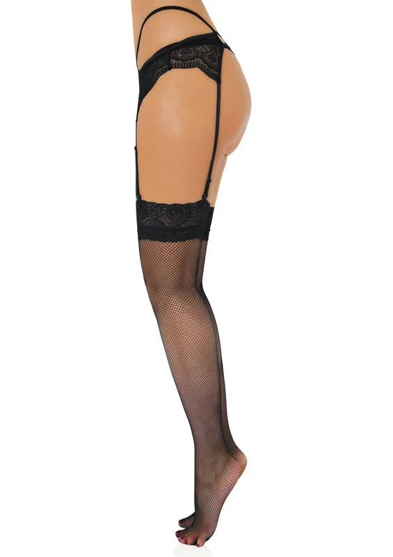 NetStockingswithLaceTopBlack
