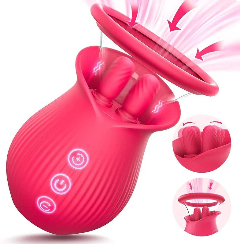 Nippel-Klitoris-Stimulator–Doppelzunge,rotierend,Lecken,Oral,Saugen,weiblichesSexspielzeug