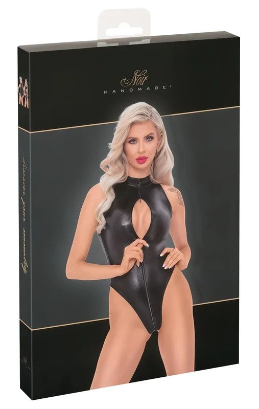 Noir–Schlangenhautmuster-Body(schwarz)–XL
