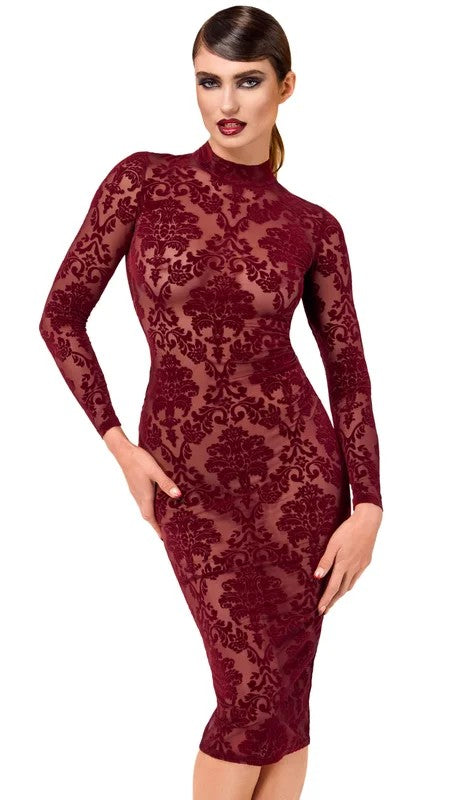 NoirHandmadeF384KinkRoyalMidiDressBurgundy