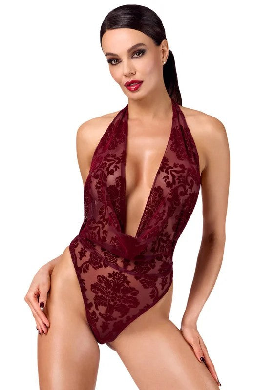 NoirHandmadeF386KinkRoyalCascadeBodysuitBurgundy