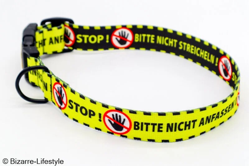 NylonHalsbandschwarz-gelb(BITTENICHTANFASSEN)Halsumfang35-55cm