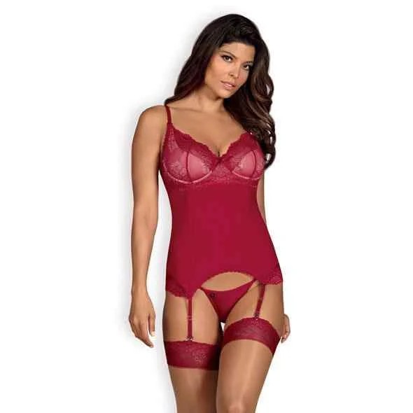 ObsessiveRosalyneCorset&ThongRedS/M