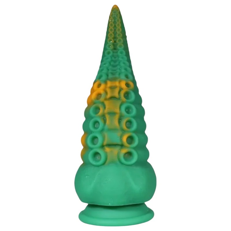 OgazROctopuss–Tentakel-Dildo–21cm(grün-gelb)