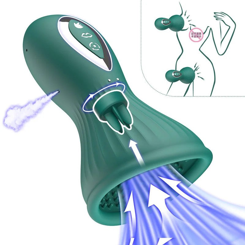 OralSexSaugenWeiblicheMasturbationCup–KlitorisNippelRotierendeKlemmeFrauenVibrator