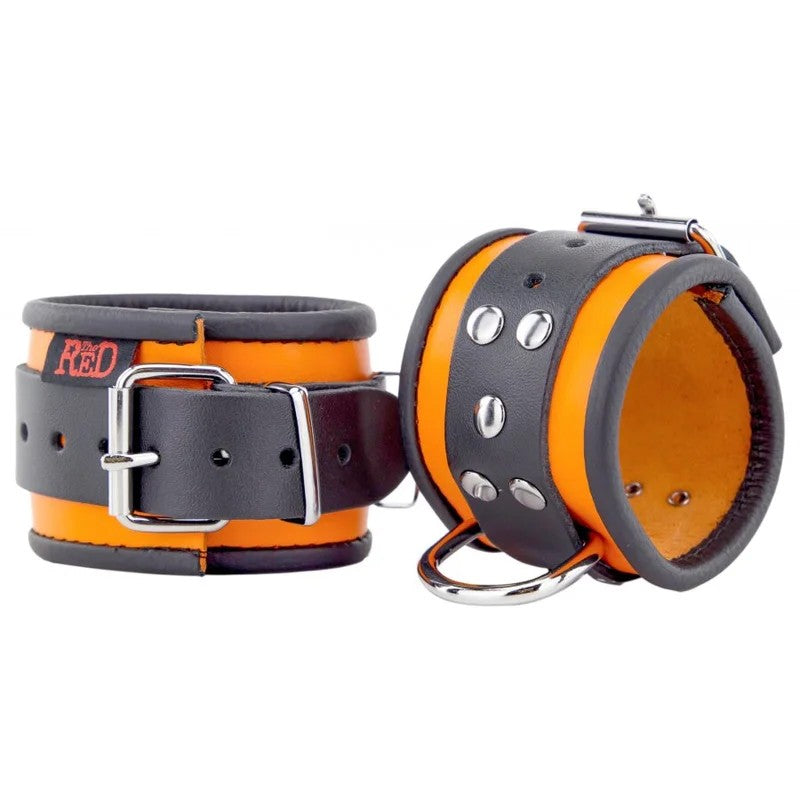 Orange-BlackLeatherHandcuffs
