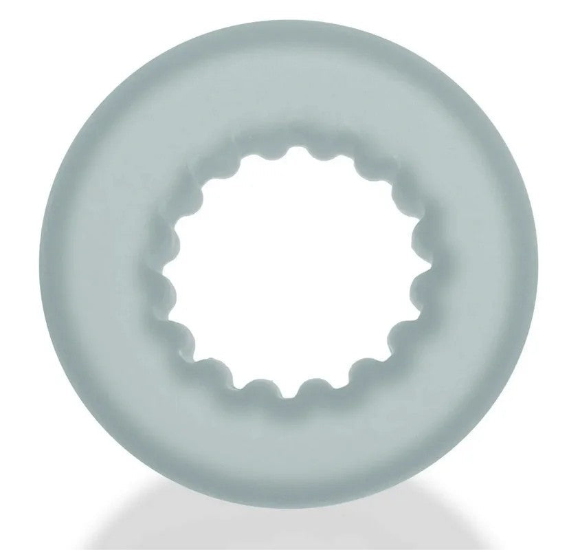 OxballsAXISRibbedCockringClearIce