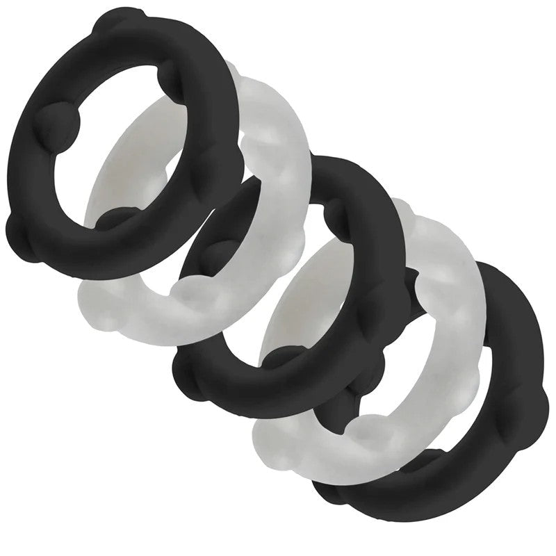 OxballsGEARHEADS5-PackSPINNERRingsBlack/VaporPenisringe