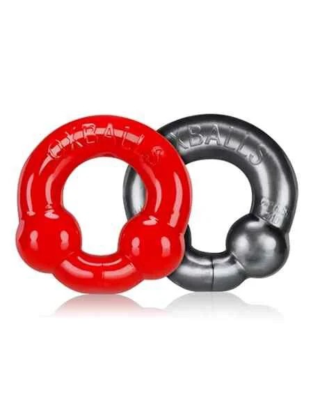OxballsULTRABALLSCockring2-PackSteel-Red