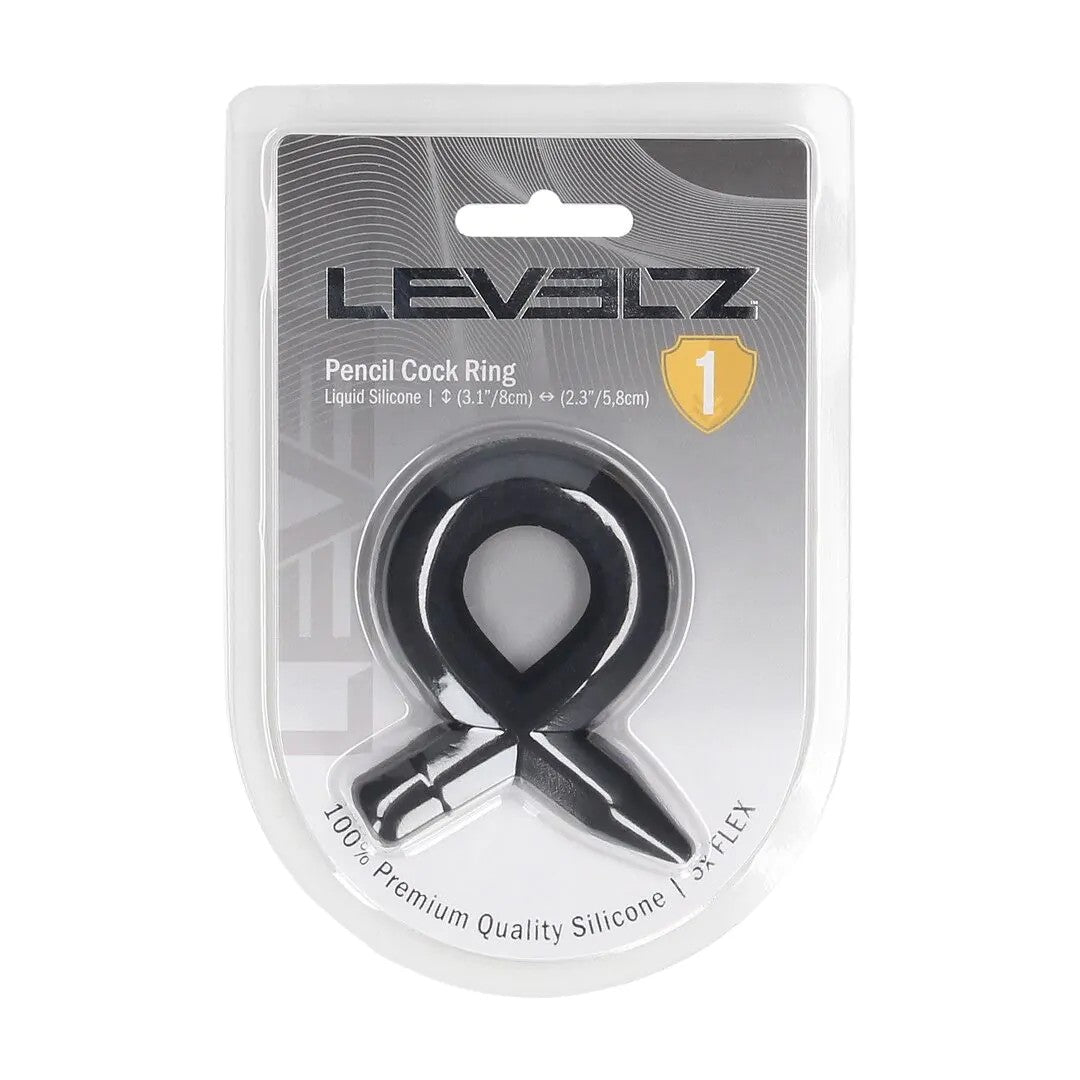PencilLiquidSiliconeCockring–Black
