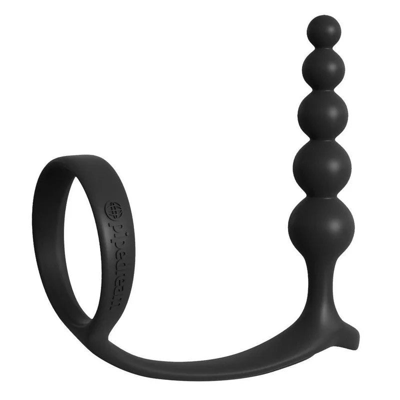 Penisring„Ass-Gasm“ausSilikon–mitAnalkugelnØ4.5cm(schwarz)