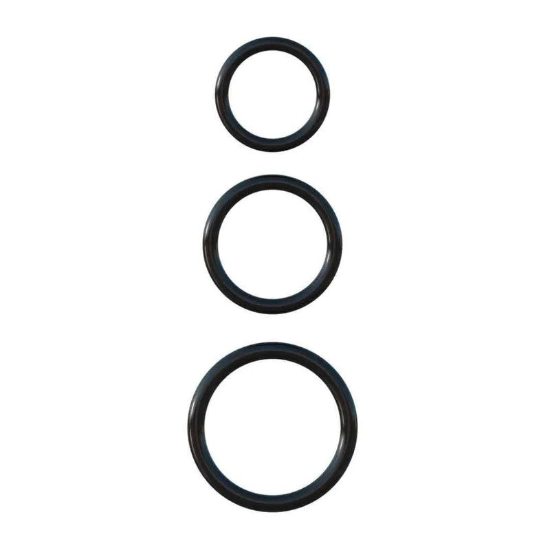 Penisring„Stamina“ausSilikonim3erSet–Ø3.2–5.1cm(schwarz)