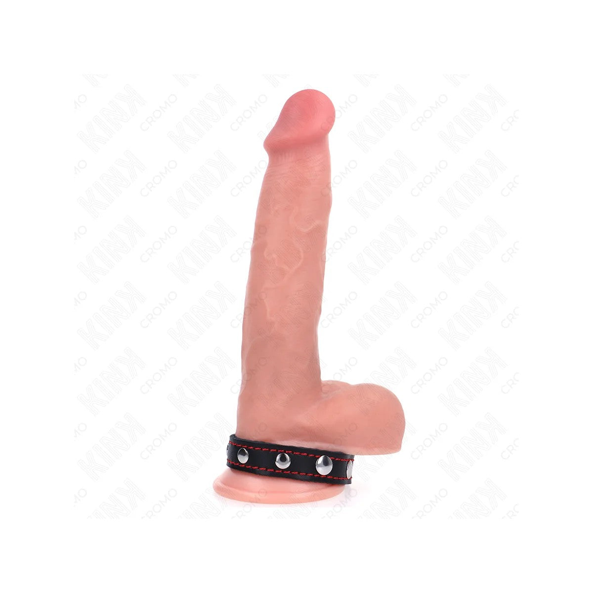 PENISRINGAUSKUNSTLEDERMITDRUCKVERSCHLUSSROTFUTTER21X1,5CMVONKINKRINGPOWER