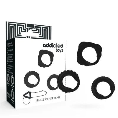 Penisringe3erSetSchwarz|AddictedToys