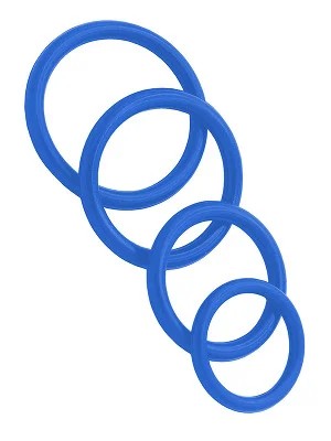 PenisringeausGummi4erSet–Blau