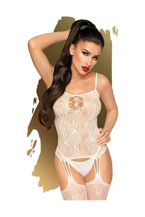 PENTHOUSEEyeOfTheStormStrapsbodymitSpitzeweißS–XL