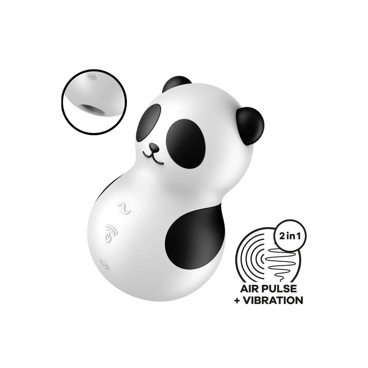 POCKETPANDASTIMULATOR&VIBRATORSCHWARZWEISSVONSATISFYERAIRPULSE