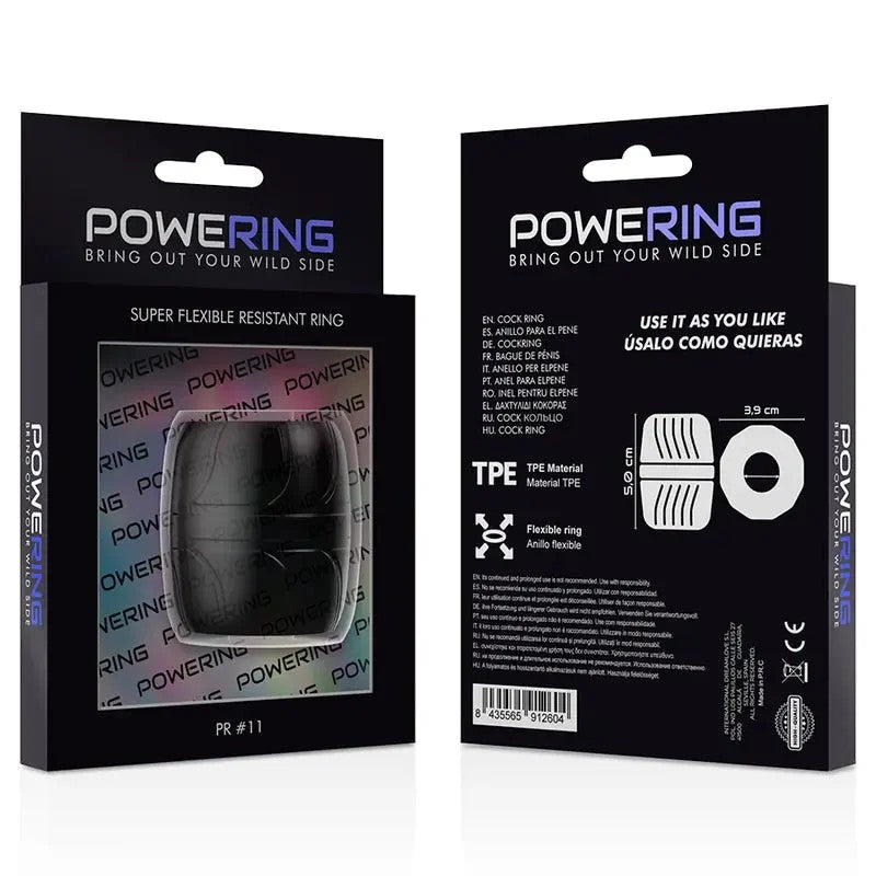 POWERING–SUPERFLEXIBLERUNDWIDERSTANDSFÄHIGERPENISRING5CMPR11SCHWARZ