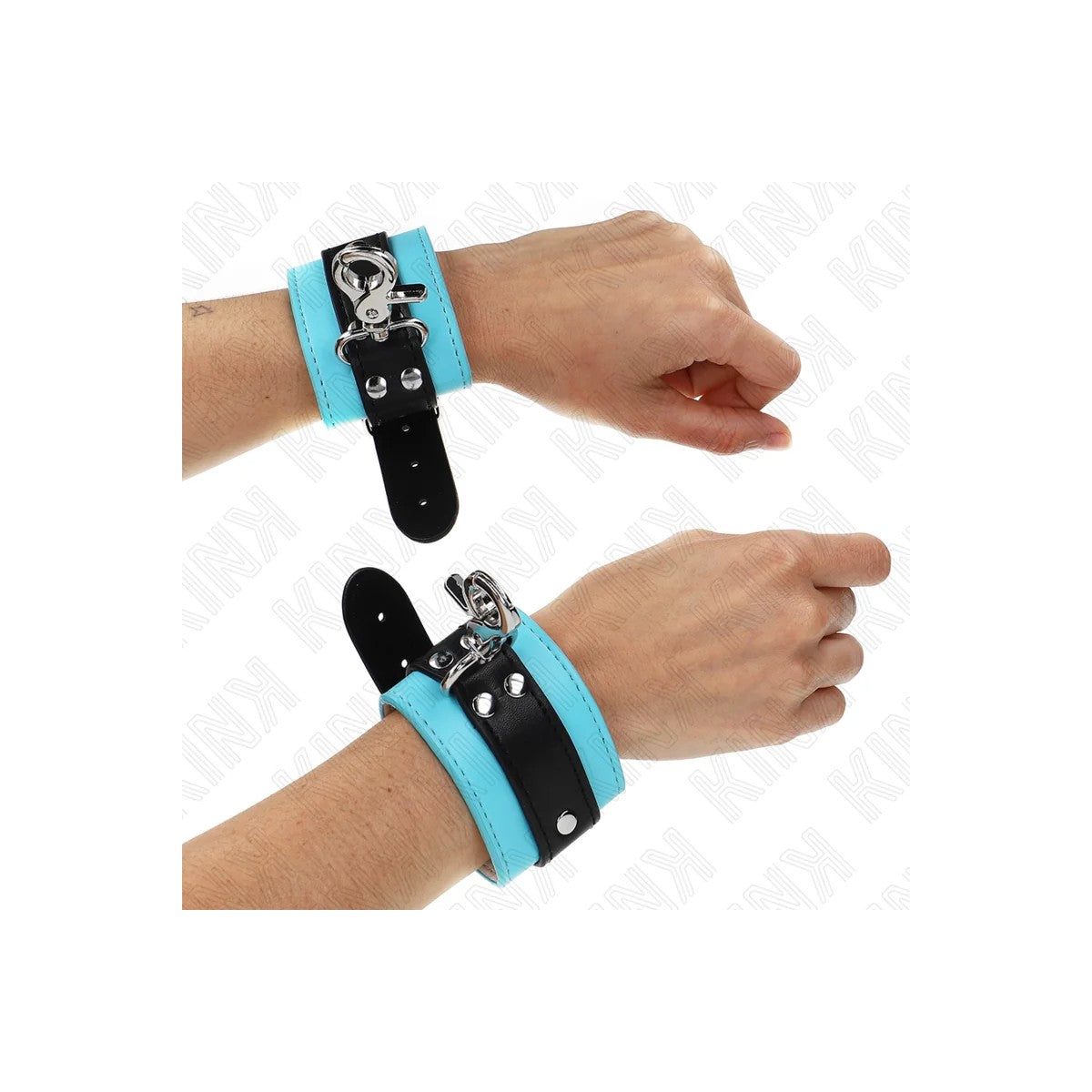 PREMIUMABSCHLIESSBAREHANDFESSELNSCHWARZ/BLAUVERSTELLBAR21-28CMX5,5CMVONKINKWRISTRESTRAINT