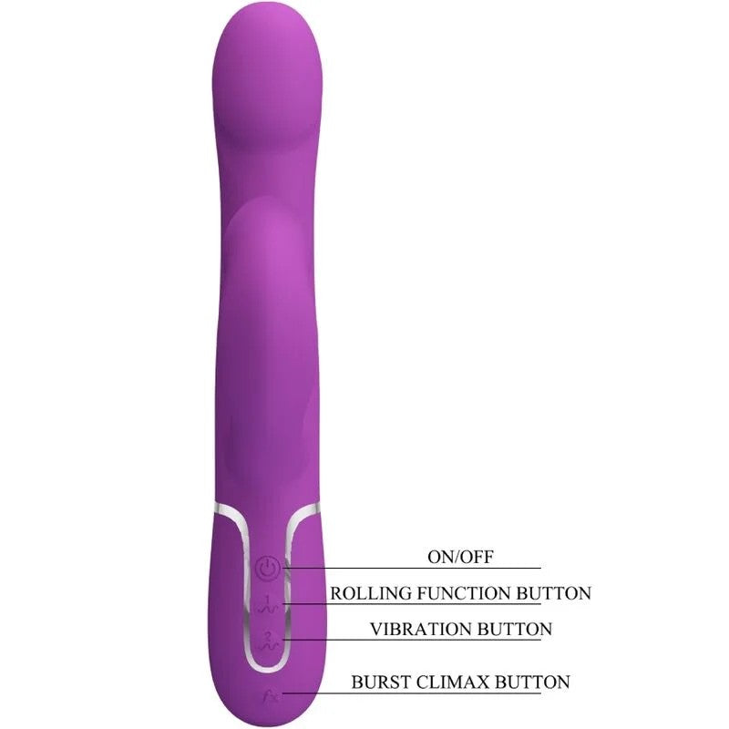 PRETTYLOVE–4IN1MULTIFUNKTIONSVIBRATOR&STIMULATORLILA