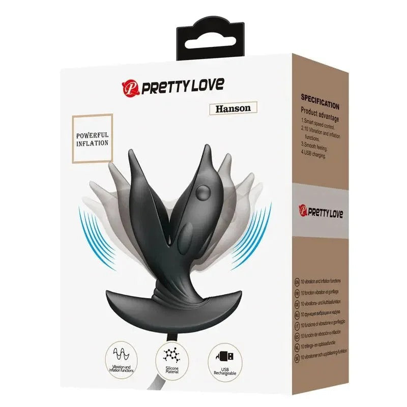 PRETTYLOVE–AUFBLASBARER&WIEDERAUFLADBARERDELFINANALSPLUG