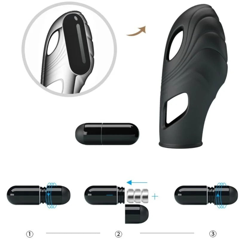 PRETTYLOVE–LICHSILIKON-FINGERVIBRATORSCHWARZ