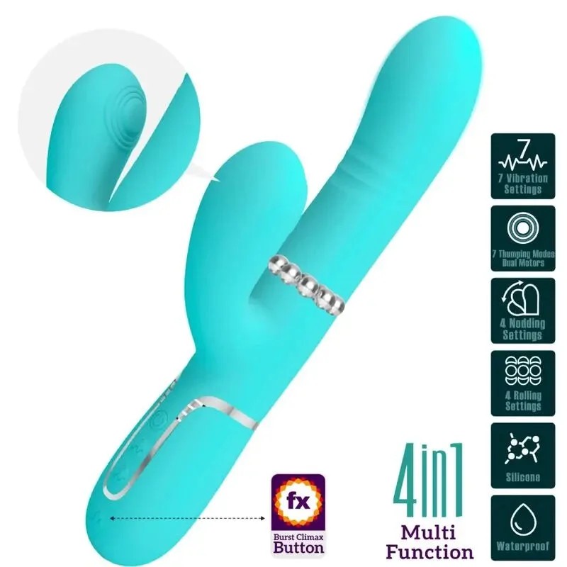 PRETTYLOVE–MULTIFUNKTIONS-G-SPOT-VIBRATORAQUAGRÜN