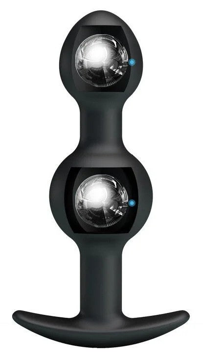 PrettyLoveAnalPlugDuoSiliconeBlack10.4cm