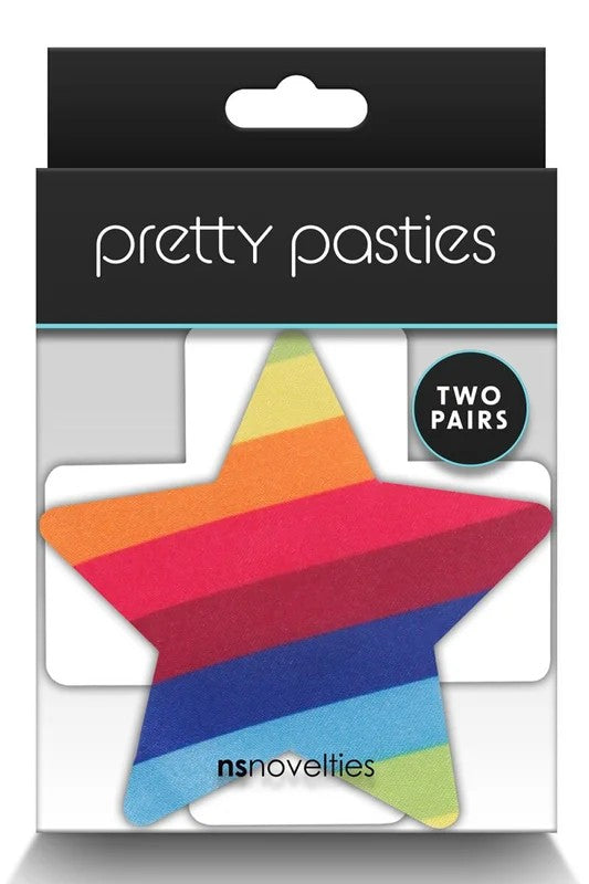 PrettyPastiesPrideCrossAndStarRainbow2Pair