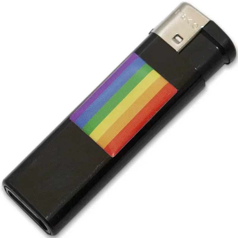 PRIDE–FEUERZEUGSCHWARZMITLGBTFLAGGE