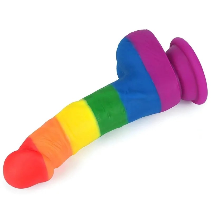 PriderRegenbogen-Phallus,handgefertigtausmedizinischemSilikon,8Zoll